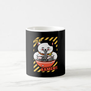Cute Spread Love Lucky Cat from Japan Eating Ramen Coffee Mug