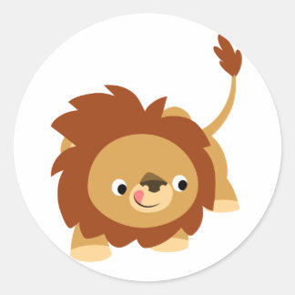 Cute Sprightly Cartoon Lion Sticker