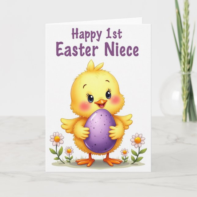 Cute Spring Bird Egg Card (Front)