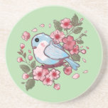 Cute Spring Bluebird & Cherry Blossom Watercolor A Coaster<br><div class="desc">Bring the fresh feeling of Spring into your home with this charming Bluebird artwork. The design features a sweet, round bird sitting amongst vibrant pink cherry blossoms (Sakura). With its soft colors and whimsical style, this is the perfect design for nursery decor, Easter greeting cards, or a thoughtful Mother's Day...</div>