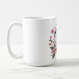 Cute Spring Bluebird & Cherry Blossom Watercolor A Coffee Mug