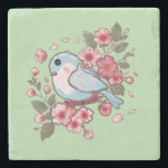 Cute Spring Bluebird & Cherry Blossom Watercolor A Stone Coaster<br><div class="desc">Bring the fresh feeling of Spring into your home with this charming Bluebird artwork. The design features a sweet, round bird sitting amongst vibrant pink cherry blossoms (Sakura). With its soft colors and whimsical style, this is the perfect design for nursery decor, Easter greeting cards, or a thoughtful Mother's Day...</div>