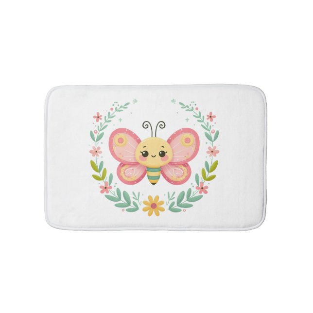 Cute, spring/butterfly  bath mat (Front)