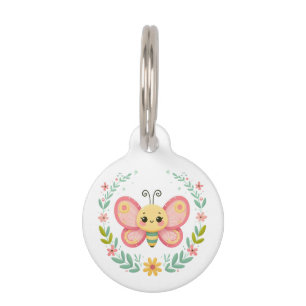 Cute, spring/butterfly pet tag