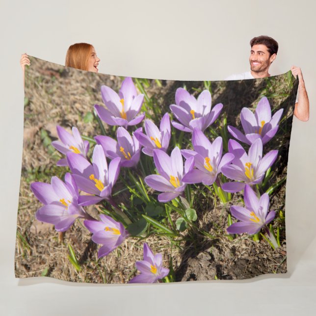Cute spring crocuses fleece blanket (In Situ)