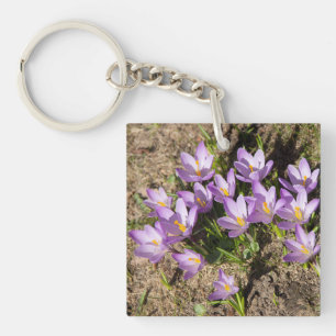 Cute spring crocuses key ring