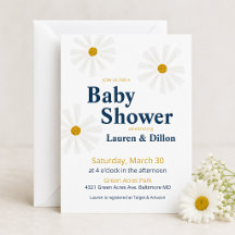 Cute Spring Daisy Baby Shower Invitation