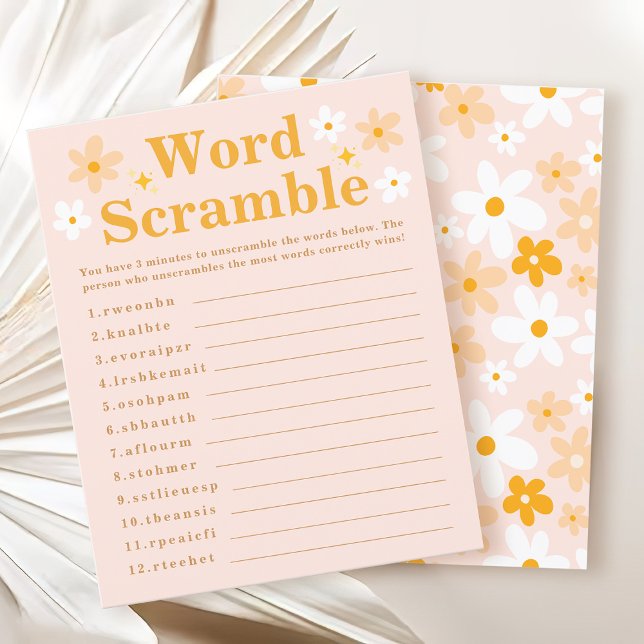 Cute Spring Daisy Baby Shower Word Scramble Game  (Creator Uploaded)