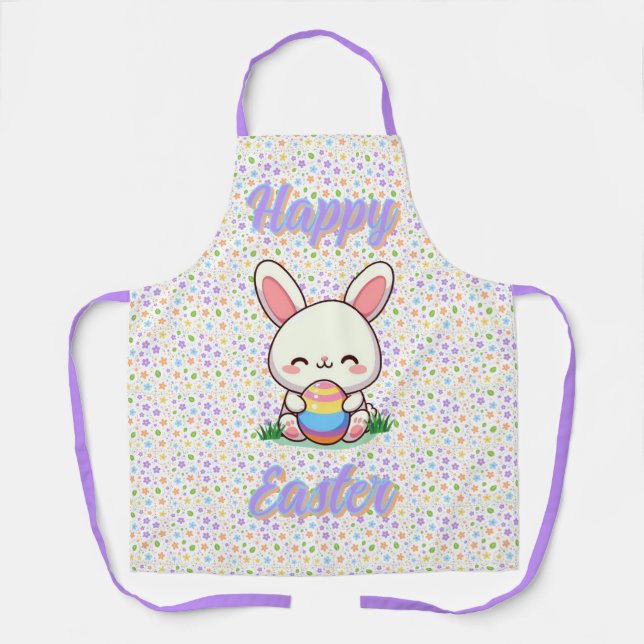 Cute spring/Easter bunny with egg Apron (Front)
