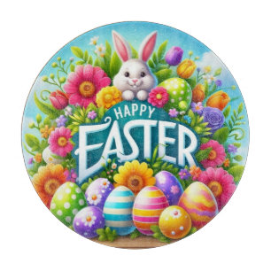 Cute spring/Easter bunny with egg Cutting Board