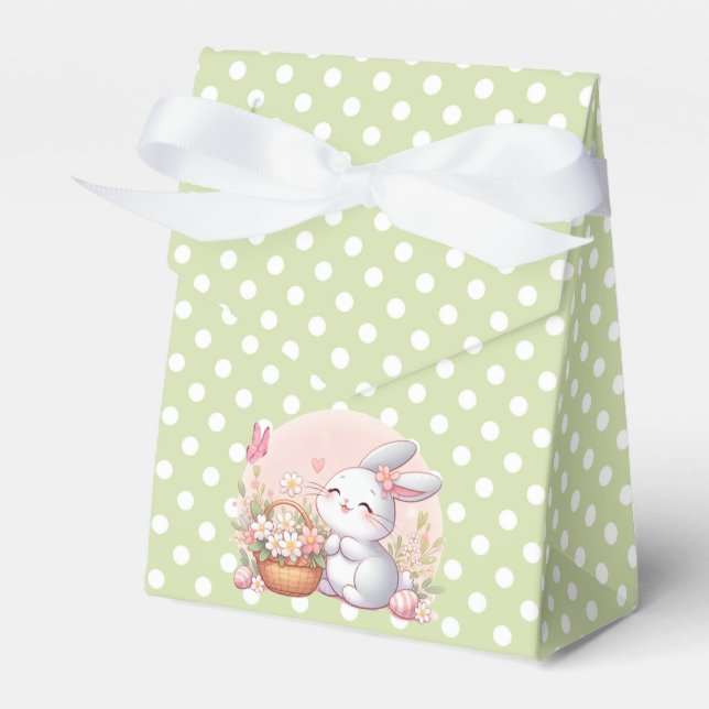 Cute spring/Easter bunny with egg Favour Box (Front Side)