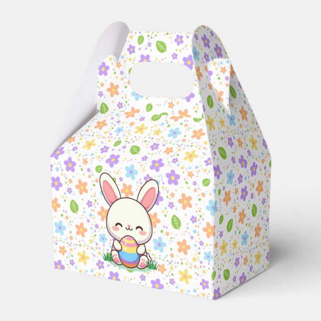 Cute spring/Easter bunny with egg Favour Box (Front Side)