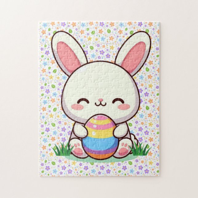 Cute spring/Easter bunny with egg Jigsaw Puzzle (Vertical)