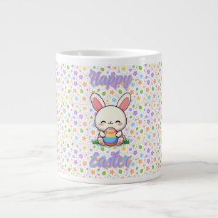Cute spring/Easter bunny with egg Large Coffee Mug