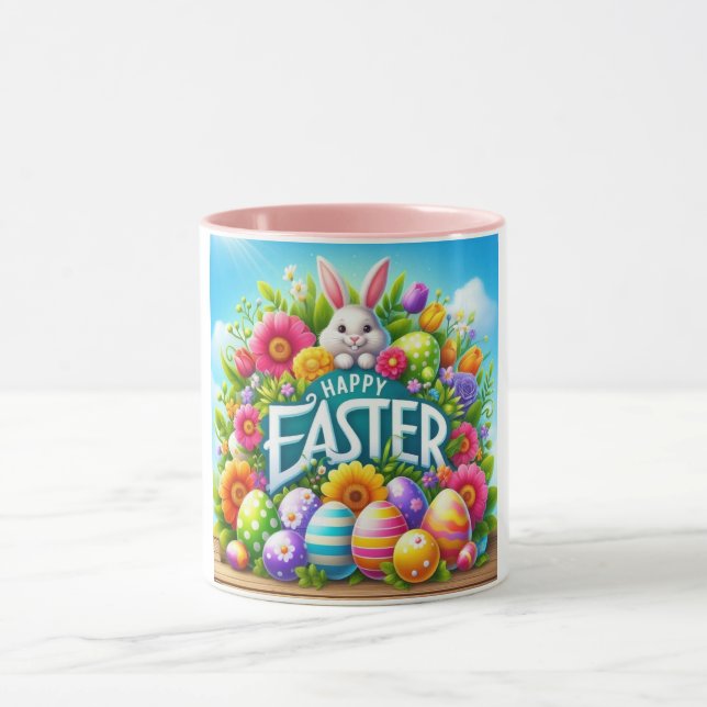 Cute spring/Easter bunny with egg Mug (Center)