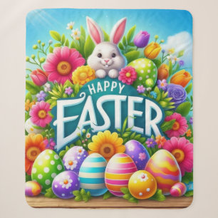 Cute spring/Easter bunny with egg Sherpa Blanket