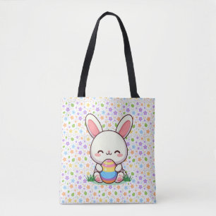 Cute spring/Easter bunny with egg Tote Bag