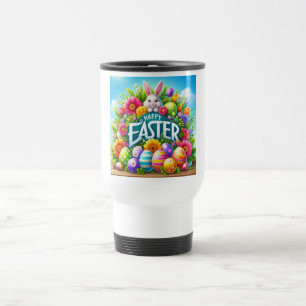 Cute spring/Easter bunny with egg Travel Mug
