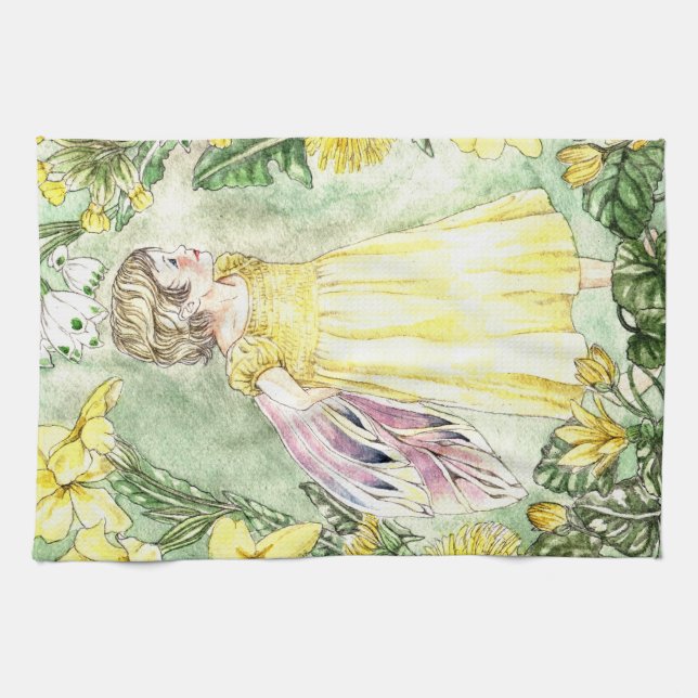 Cute Spring Fairy Kitchen Towel (Horizontal)