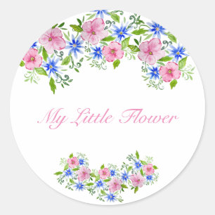 Cute spring floral pattern classic round sticker