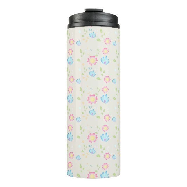 Cute Spring Flowers Design Thermal Tumbler (Front)