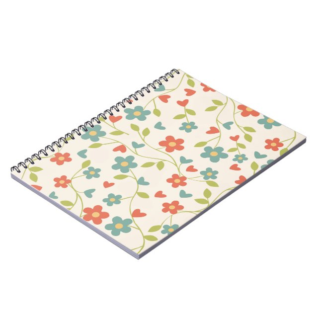 Cute Spring Flowers Notebook (Left Side)