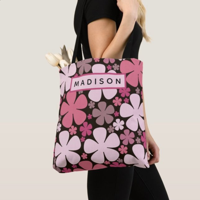 Cute Spring Flowers Patterns Name custom  Tote Bag (Creator Uploaded)