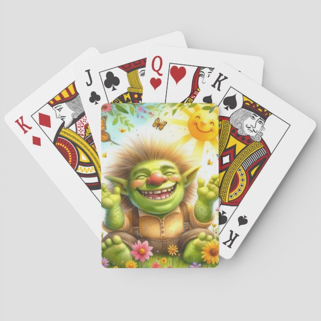 Cute Spring Goblin Playing Cards (Back)