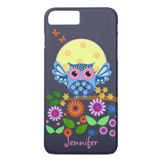 Cute spring Owl & custom Name Case-Mate iPhone Case