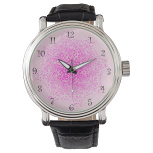 Cute spring pink pastel flower petal gradient watch