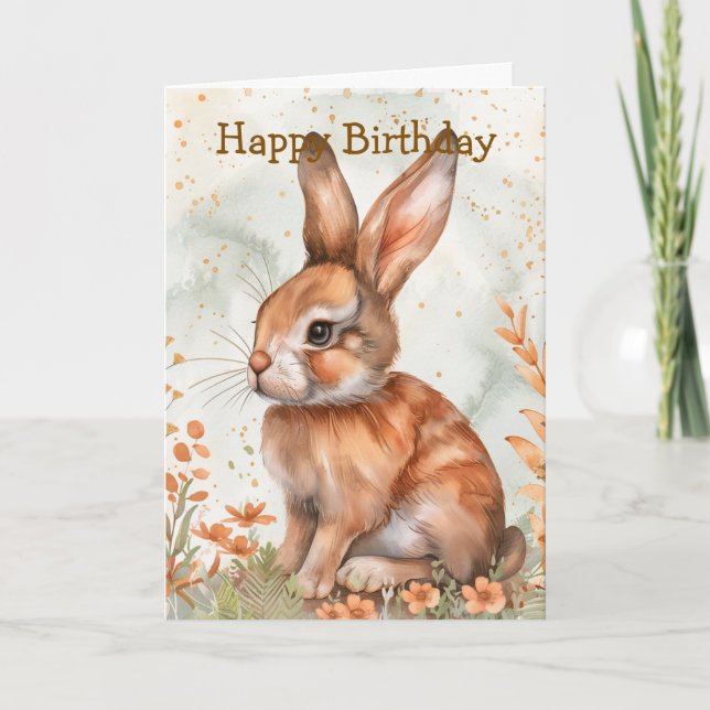 Cute Spring Rabbit Card (Front)
