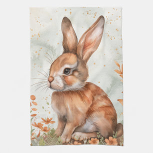 Cute Spring Rabbit Tea Towel