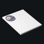 Cute Spring Scene with Daisy Flower and Bee Notepad<br><div class="desc">Cute Simple Illustration depicting a Daisy Flower and a Hovering Bumblebee with Text Leaf me Bee</div>