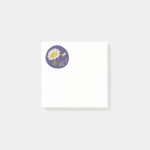 Cute Spring Scene with Daisy Flower and Bee Post-it Notes