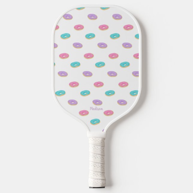 Cute Sprinkle Doughnuts Pattern Personalised Pickleball Paddle (Front)