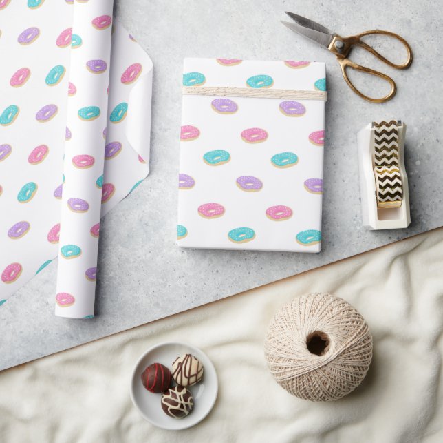 Cute Sprinkle Doughnuts Pattern Wrapping Paper (Crafts)