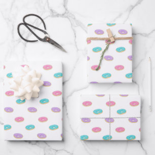 Cute Sprinkle Doughnuts Pattern Wrapping Paper Sheet