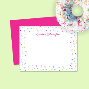 Cute Sprinkles Colourful Girly Stationery Card