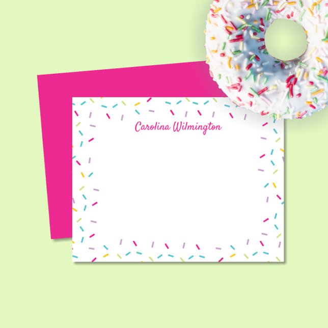 Cute Sprinkles Colourful Girly Stationery Card (Creator Uploaded)