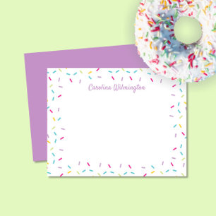 Cute Sprinkles Colourful Girly Stationery Note Car Card