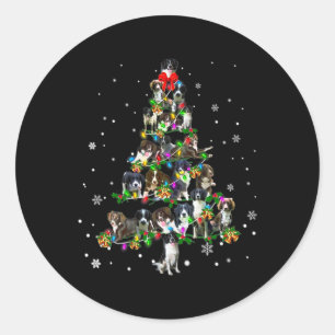 Cute Sprollie Dog Christmas Tree Gift Decor Xmas T Classic Round Sticker