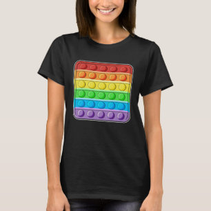 Cute square Pop It Rainbow Colorful Pop It Fidget T-Shirt