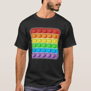 Cute square Pop It Rainbow Colorful Pop It Fidget  T-Shirt