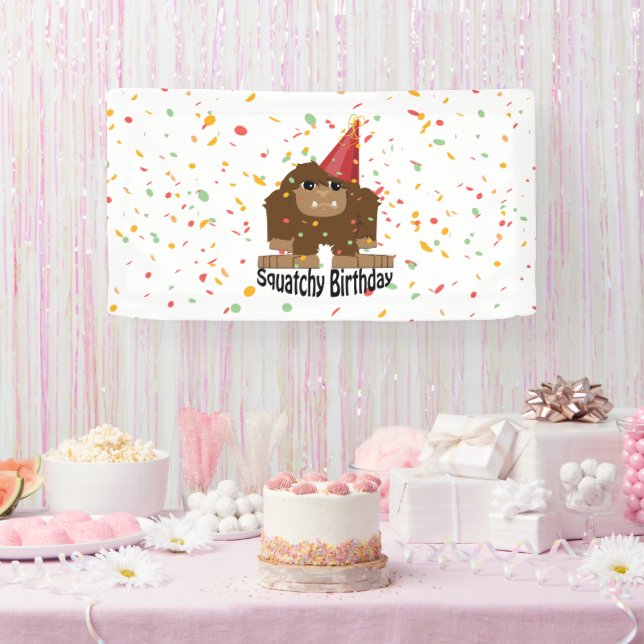 Cute Squatchy Birthday Bigfoot Banner (Party)