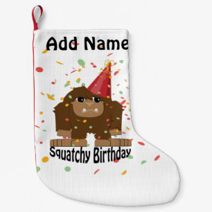 Cute Squatchy Birthday Bigfoot Small Christmas Stocking
