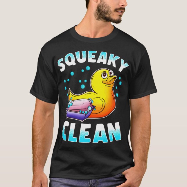 Cute Squeaky Clean Rubber Duck Bath Time Duck 0957 T-Shirt (Front)