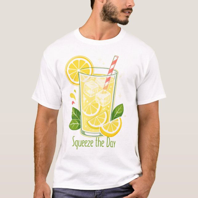 Cute Squeeze the Day Lemonade Summer  T-Shirt (Front)