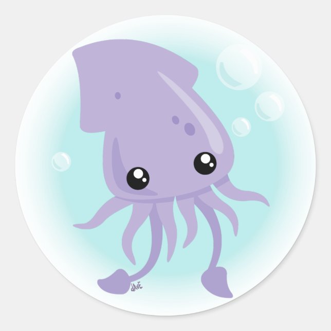 Cute Squid Sticker (Front)