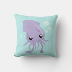 Cute Squid Throw Pillow