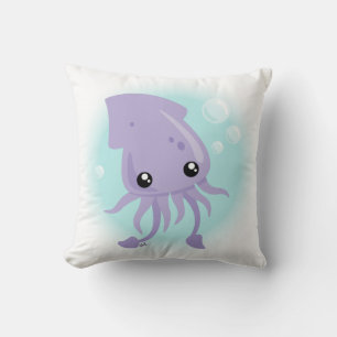 Cute Squid Throw Pillow